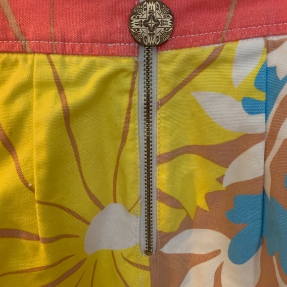 Retro bold floral print cotton mini skirt Tracy Feith - Picture 4 of 4